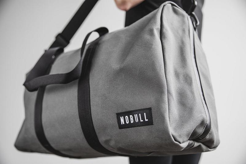 Men's Nobull Waxed Canvas Duffle Bags Dark / Grey | SG O2568K